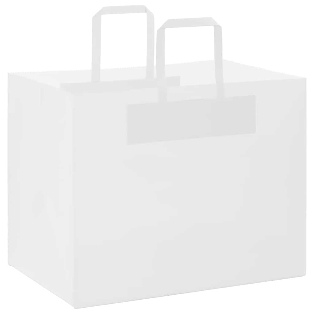 Sacchetti di Carta Kraft 50 pz con Manici Bianchi 32x22x24 cm