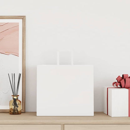 Sacchetti di Carta Kraft 50 pz con Manici Bianchi 32x22x28 cm