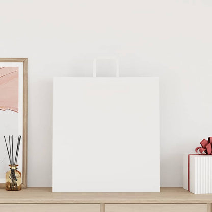 Sacchetti di Carta Kraft 50 pz con Manici Bianchi 45x17x48 cm