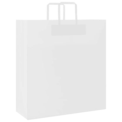 Sacchetti di Carta Kraft 50 pz con Manici Bianchi 45x17x48 cm