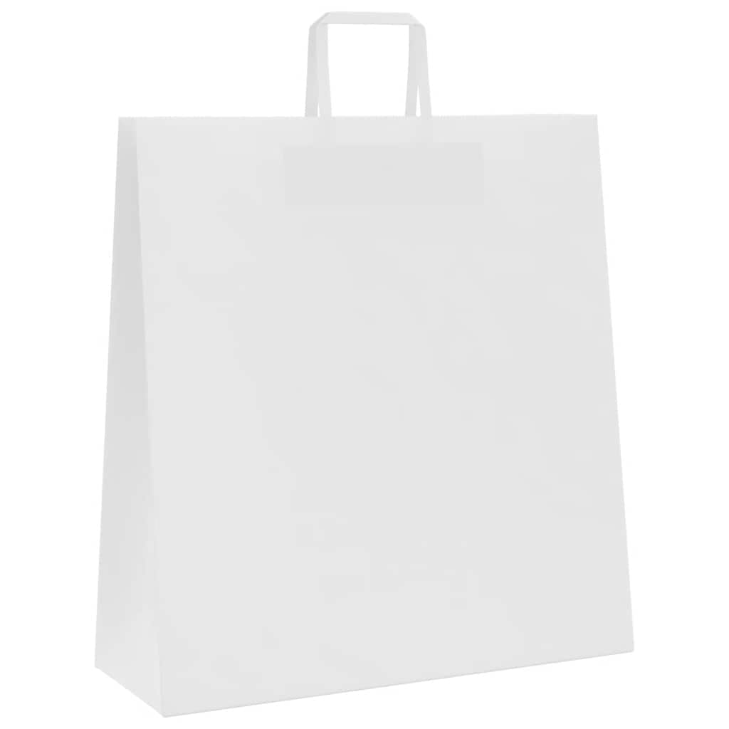 Sacchetti di Carta Kraft 50 pz con Manici Bianchi 45x17x48 cm