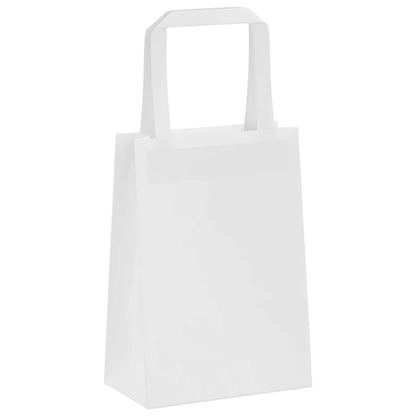 Sacchetti di Carta Kraft 250 pz con Manici Bianchi 15x8x21 cm