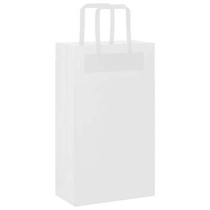 Sacchetti di Carta Kraft 250 pz con Manici Bianchi 21x11x36 cm