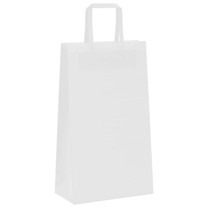 Sacchetti di Carta Kraft 250 pz con Manici Bianchi 21x11x36 cm