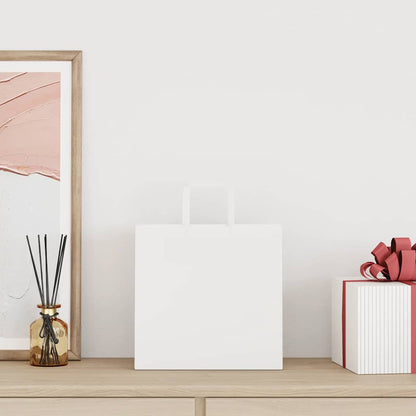 Sacchetti di Carta Kraft 250 pz con Manici Bianchi 26x17x25 cm