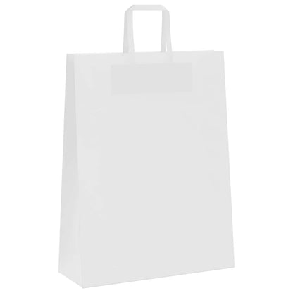 Sacchetti di Carta Kraft 250 pz con Manici Bianchi 32x12x42 cm