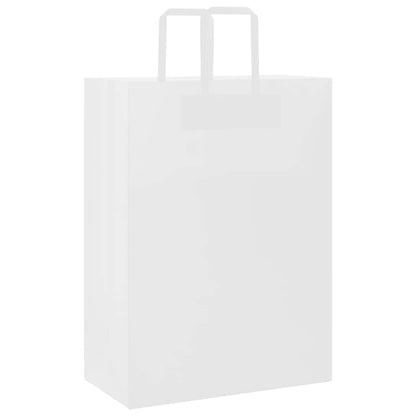 Sacchetti di Carta Kraft 250 pz con Manici Bianchi 32x17x44 cm