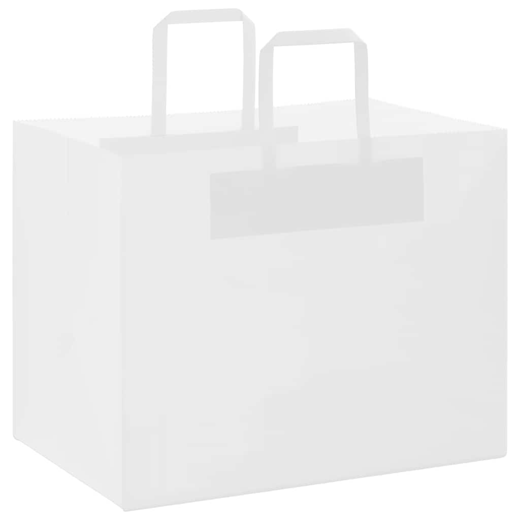 Sacchetti di Carta Kraft 250 pz con Manici Bianchi 32x22x24 cm