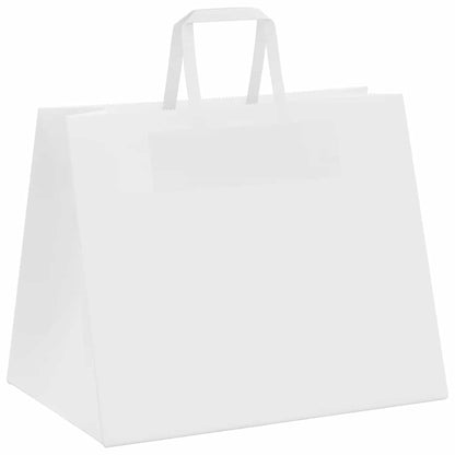 Sacchetti di Carta Kraft 250 pz con Manici Bianchi 32x22x24 cm
