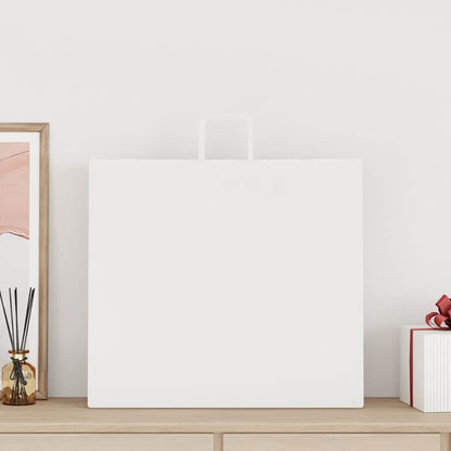 Sacchetti di Carta Kraft 250 pz con Manici Bianchi 54x15x49 cm