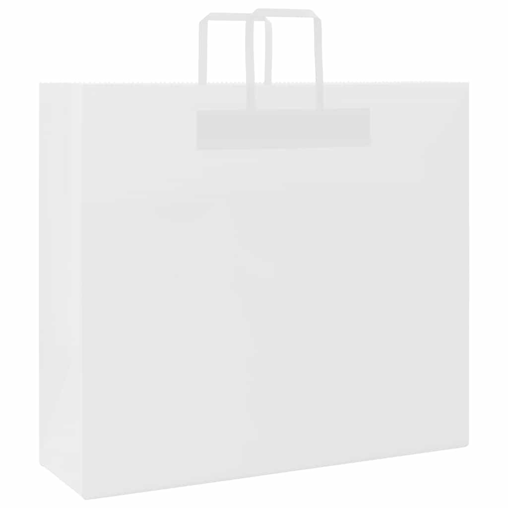 Sacchetti di Carta Kraft 250 pz con Manici Bianchi 54x15x49 cm