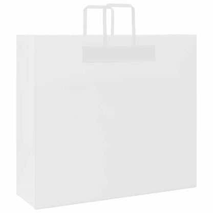 Sacchetti di Carta Kraft 250 pz con Manici Bianchi 54x15x49 cm