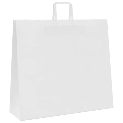 Sacchetti di Carta Kraft 250 pz con Manici Bianchi 54x15x49 cm