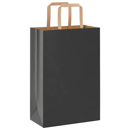 Sacchetti di Carta Kraft 50 pz con Manici Neri 21x11x31 cm