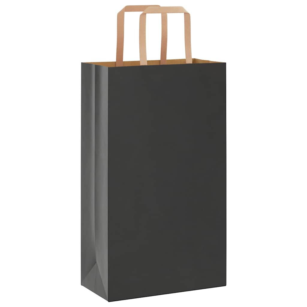 Sacchetti di Carta Kraft 50 pz con Manici Neri 21x11x36 cm