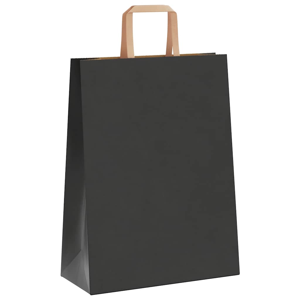 Sacchetti di Carta Kraft 50 pz con Manici Neri 26x12x35 cm
