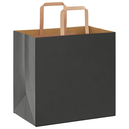 Sacchetti di Carta Kraft 50 pz con Manici Neri 26x17x25 cm