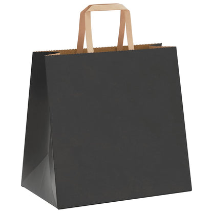 Sacchetti di Carta Kraft 50 pz con Manici Neri 26x17x25 cm