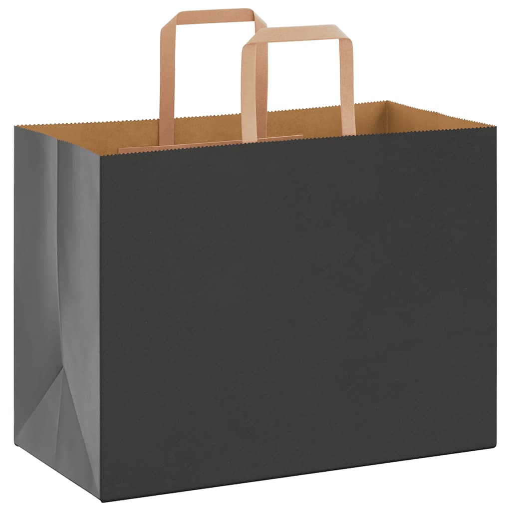 Sacchetti di Carta Kraft 50 pz con Manici Neri 32x17x25 cm