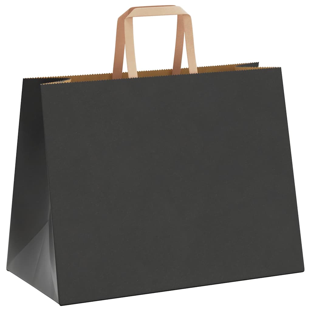 Sacchetti di Carta Kraft 50 pz con Manici Neri 32x17x25 cm