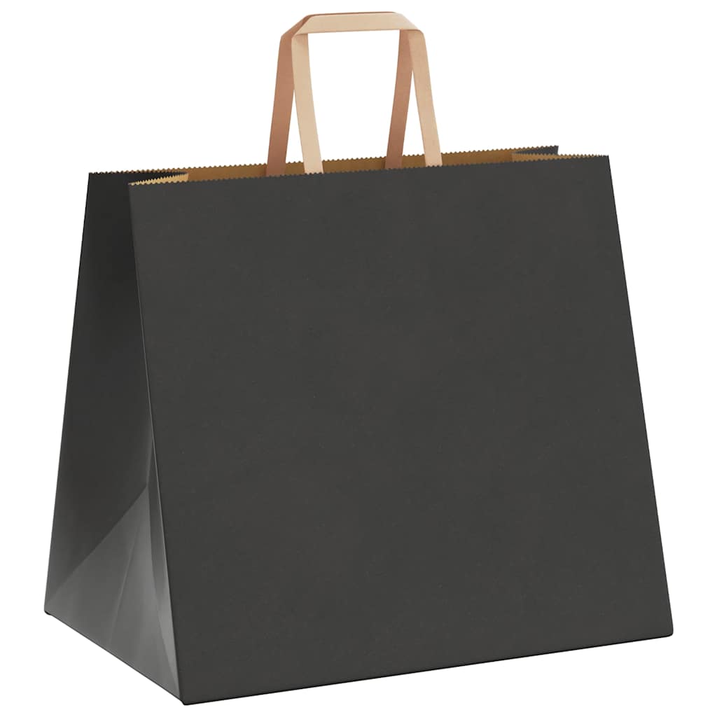 Sacchetti di Carta Kraft 50 pz con Manici Neri 32x22x28 cm