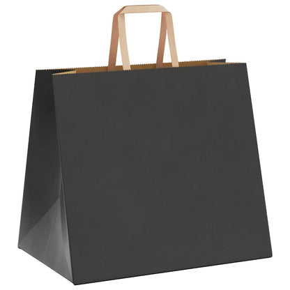 Sacchetti di Carta Kraft 50 pz con Manici Neri 32x22x28 cm