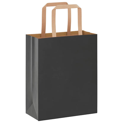 Sacchetti di Carta Kraft 250 pz con Manici Neri 18x8x22 cm