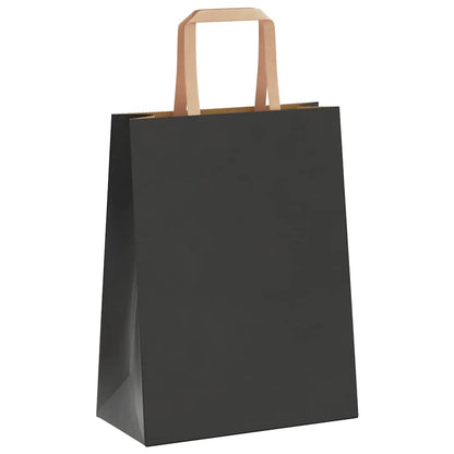 Sacchetti di Carta Kraft 250 pz con Manici Neri 21x11x28 cm