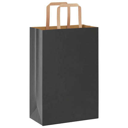 Sacchetti di Carta Kraft 250 pz con Manici Neri 21x11x31 cm