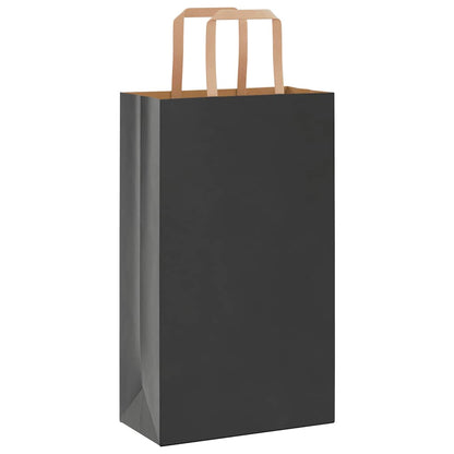 Sacchetti di Carta Kraft 250 pz con Manici Neri 21x11x36 cm