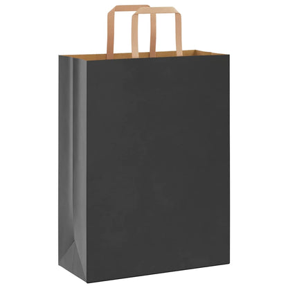 Sacchetti di Carta Kraft 250 pz con Manici Neri 26x12x35 cm