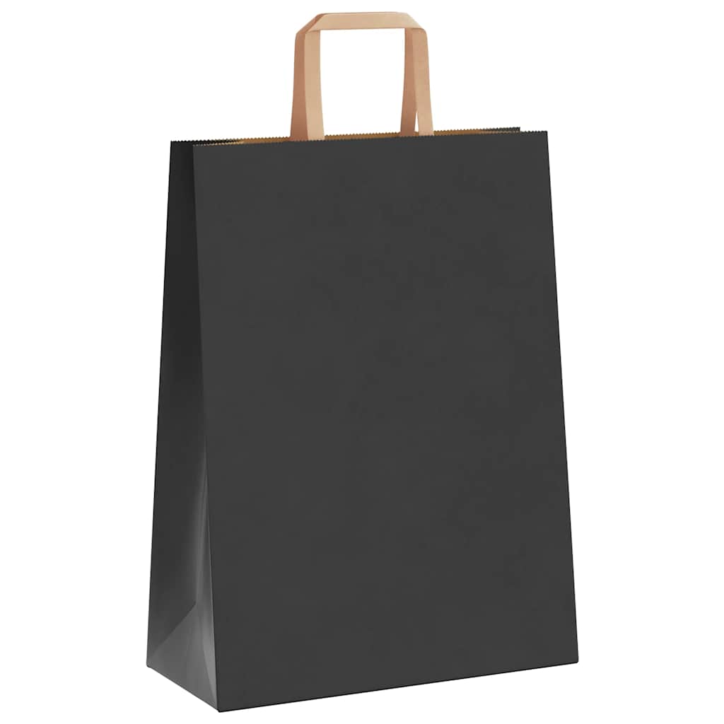 Sacchetti di Carta Kraft 250 pz con Manici Neri 26x12x35 cm