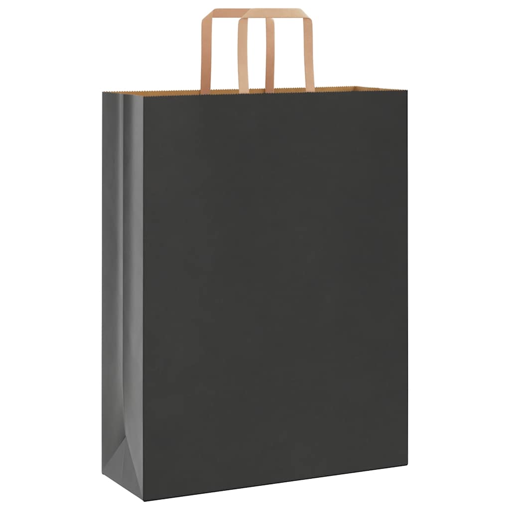 Sacchetti di Carta Kraft 250 pz con Manici Neri 32x12x42 cm