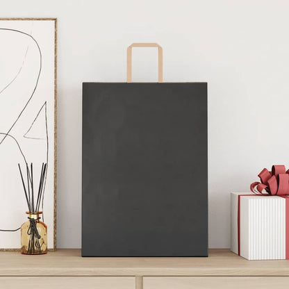 Sacchetti di Carta Kraft 250 pz con Manici Neri 32x17x44 cm