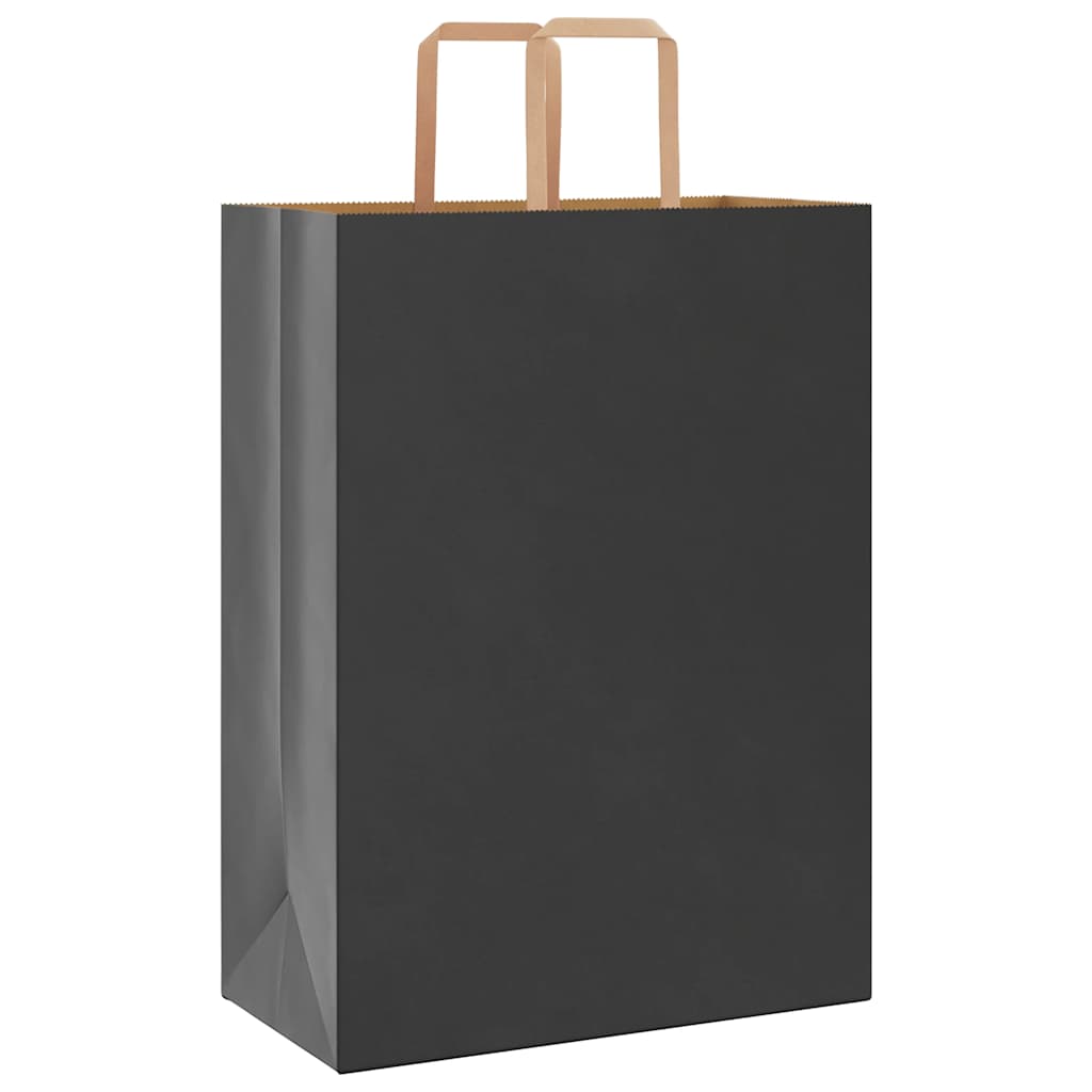 Sacchetti di Carta Kraft 250 pz con Manici Neri 32x17x44 cm
