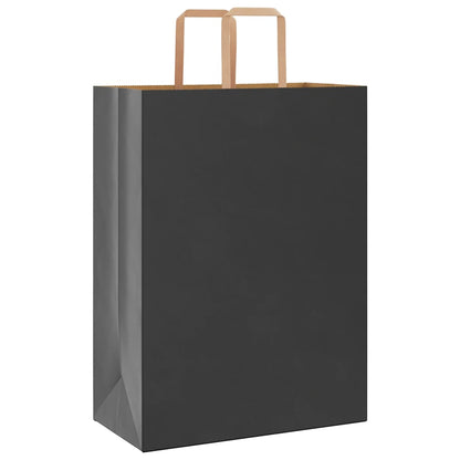 Sacchetti di Carta Kraft 250 pz con Manici Neri 32x17x44 cm