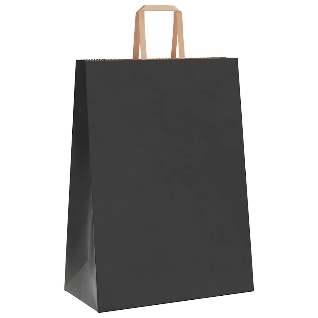 Sacchetti di Carta Kraft 250 pz con Manici Neri 32x17x44 cm