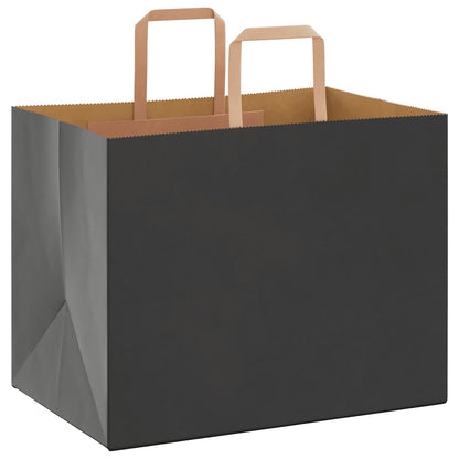 Sacchetti di Carta Kraft 250 pz con Manici Neri 32x22x24 cm