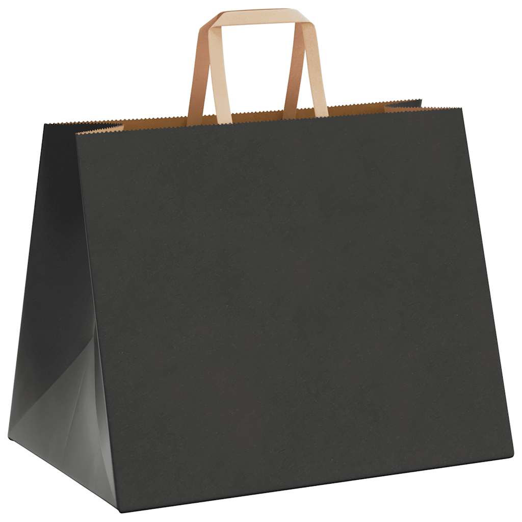 Sacchetti di Carta Kraft 250 pz con Manici Neri 32x22x24 cm