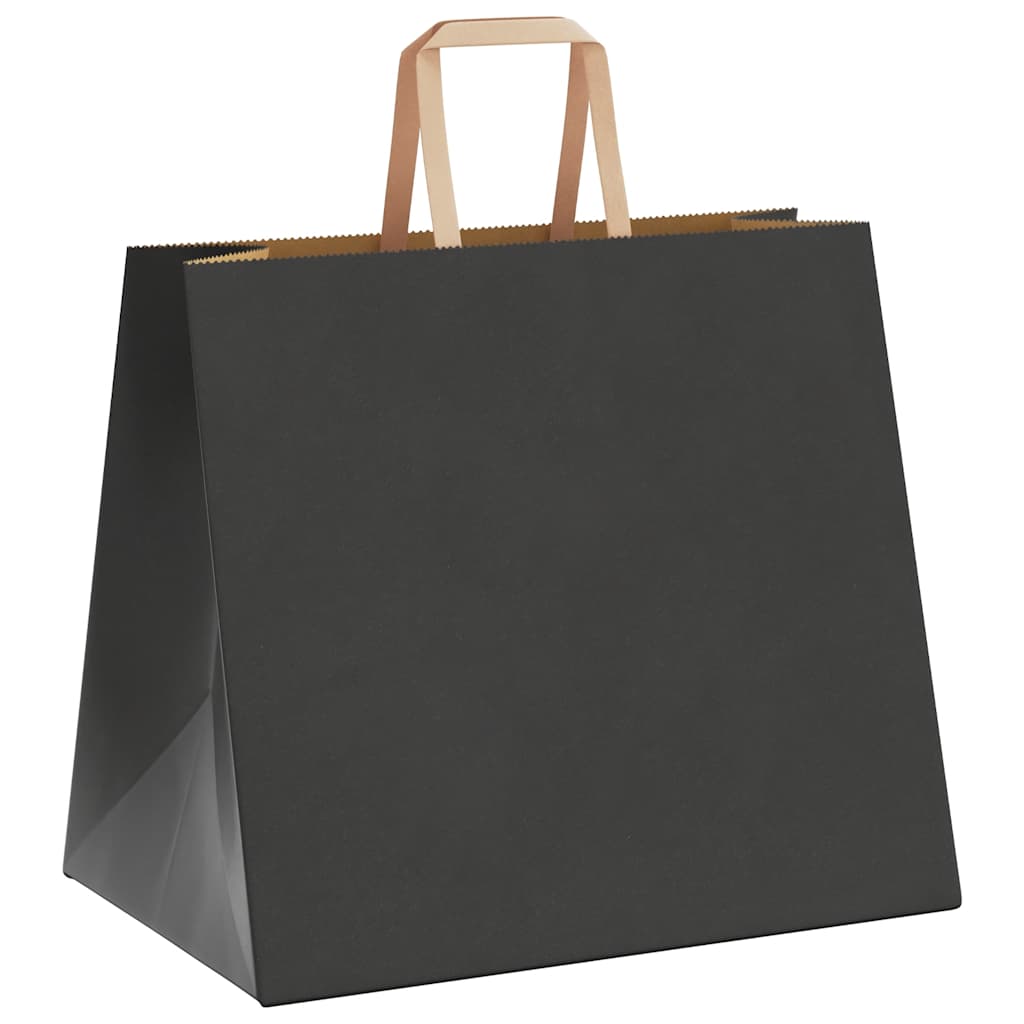 Sacchetti di Carta Kraft 250 pz con Manici Neri 32x22x28 cm