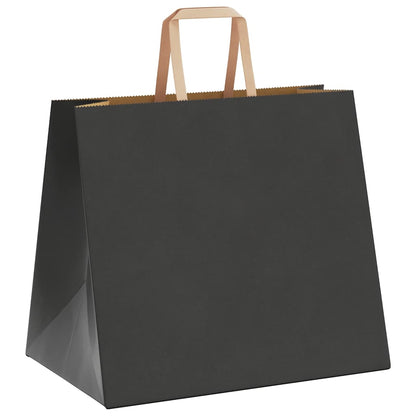 Sacchetti di Carta Kraft 250 pz con Manici Neri 32x22x28 cm