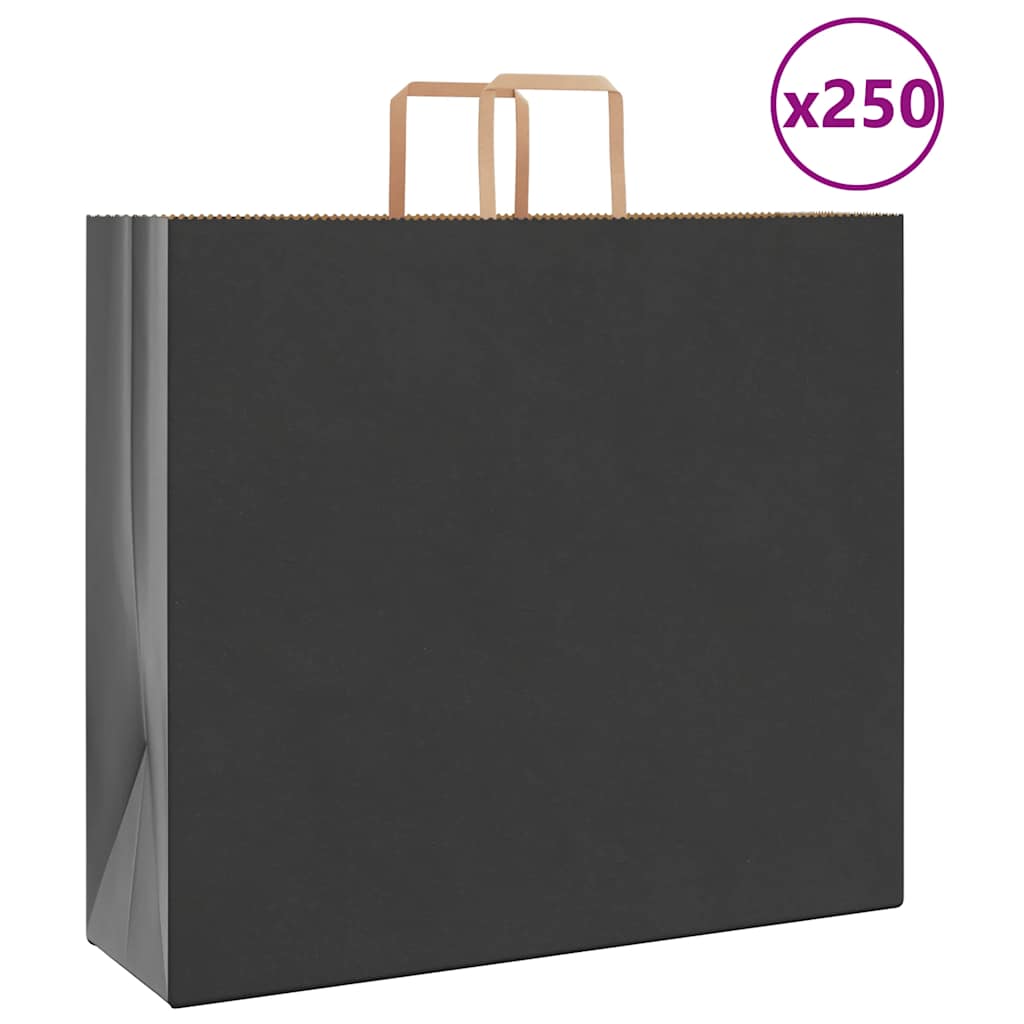 Sacchetti di Carta Kraft 250 pz con Manici Neri 54x15x49 cm