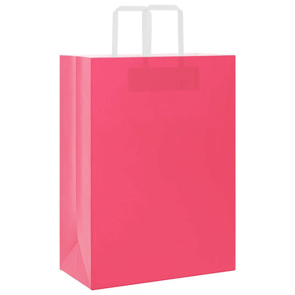 Sacchetti di Carta Kraft 50 pz con Manici Rosa 32x17x44 cm