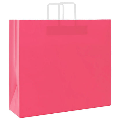 Sacchetti di Carta Kraft 50 pz con Manici Rosa 54x15x49 cm