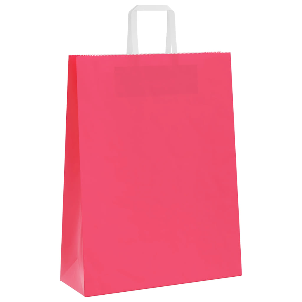Sacchetti di Carta Kraft 250 pz con Manici Rosa 32x12x42 cm