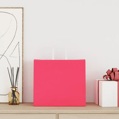 Sacchetti di Carta Kraft 250 pz con Manici Rosa 32x22x28 cm