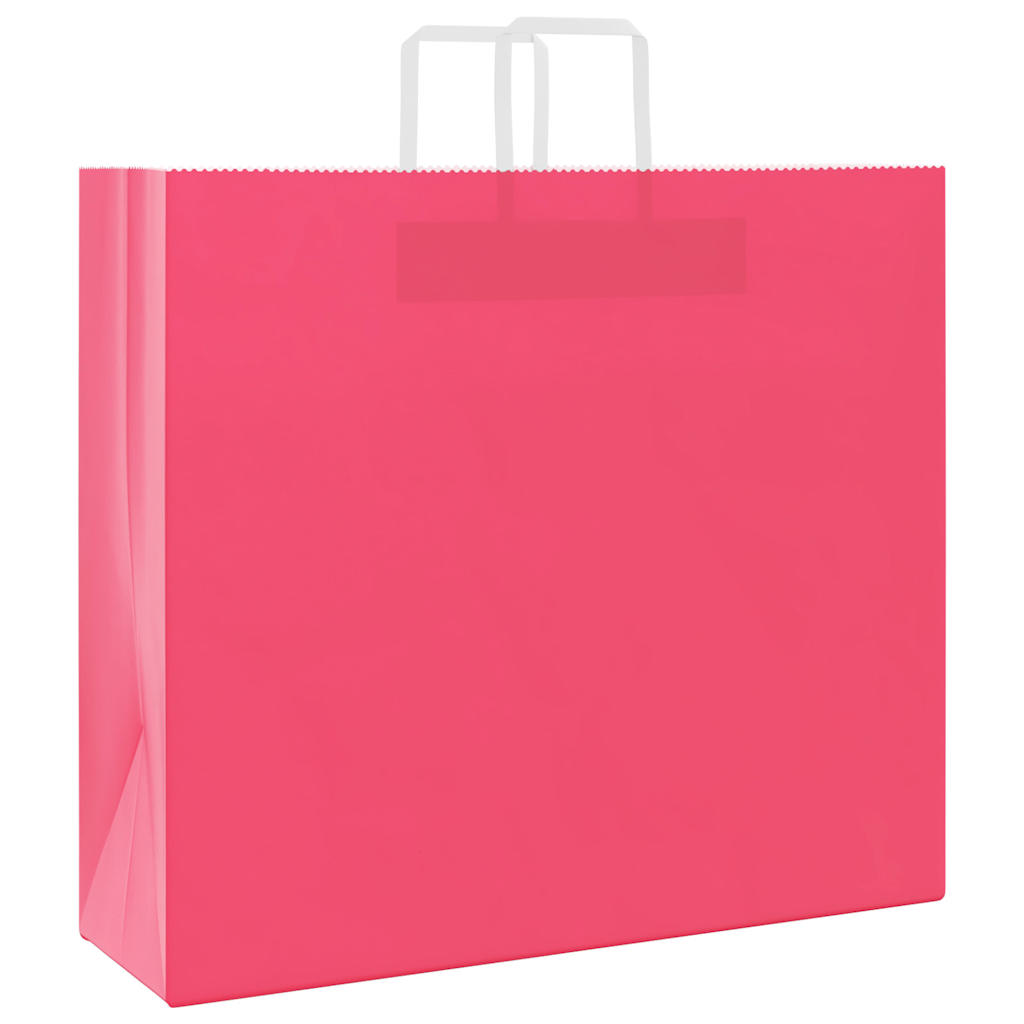 Sacchetti di Carta Kraft 250 pz con Manici Rosa 54x15x49 cm