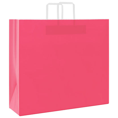 Sacchetti di Carta Kraft 250 pz con Manici Rosa 54x15x49 cm