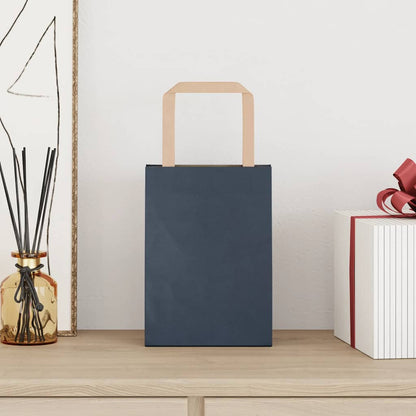 Sacchetti di Carta Kraft 50 pz con Manici Blu 15x8x21 cm