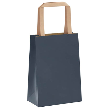Sacchetti di Carta Kraft 50 pz con Manici Blu 15x8x21 cm